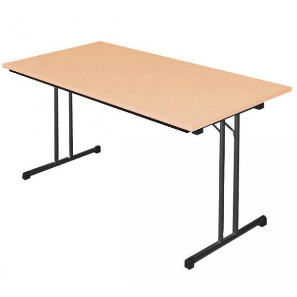 Produktbild Lüllmann Klapptisch T-Fuß 750 x 1200 x 800 mm tiefschwarz buche