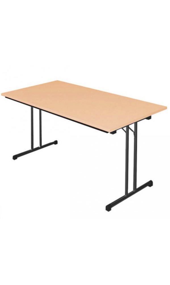Produktbild Klapptisch,T-Fuß, 750 x 1400 x 700 mm, tiefschwarz/buche bild 2