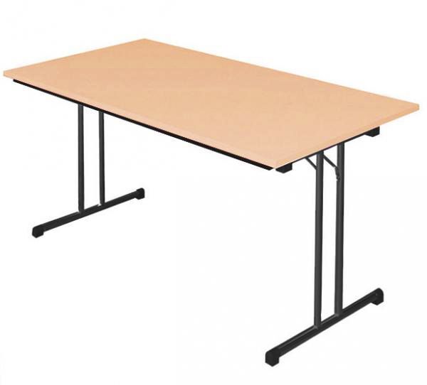 Produktbild Lüllmann Klapptisch T-Fuß 750 x 1400 x 800 mm tiefschwarz buche