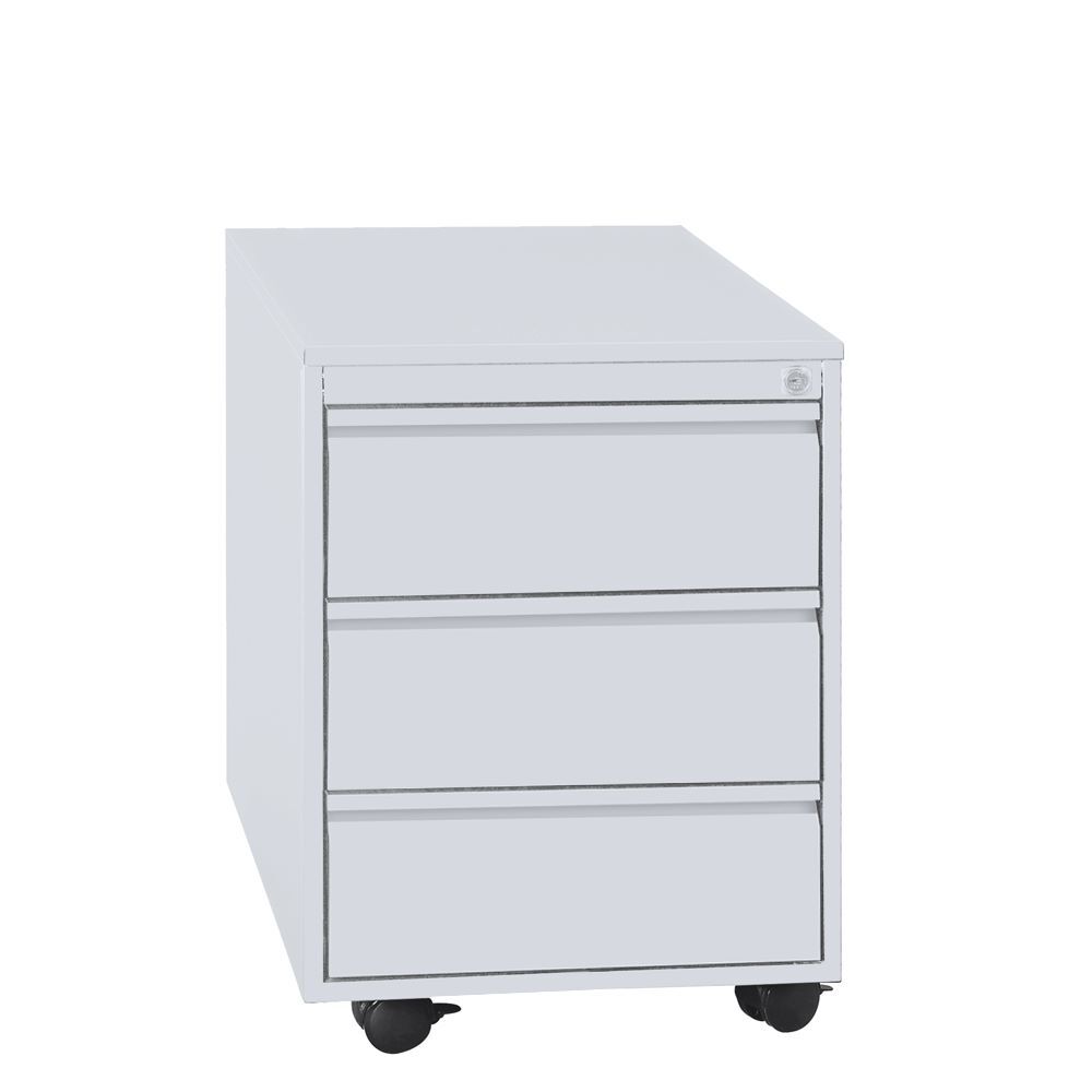 Produktbild Lüllmann Rollcontainer Frontgriffleiste 3 Schubladen H 550 x B 400 mm signalweiß