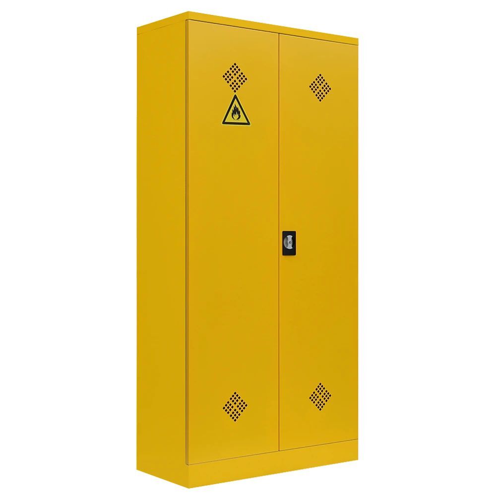 Produktbild Lüllmann Umweltschrank Gefahrstoffschrank 2 Türen 4 Wannenböden 1950 x 916 mm rapsgelb