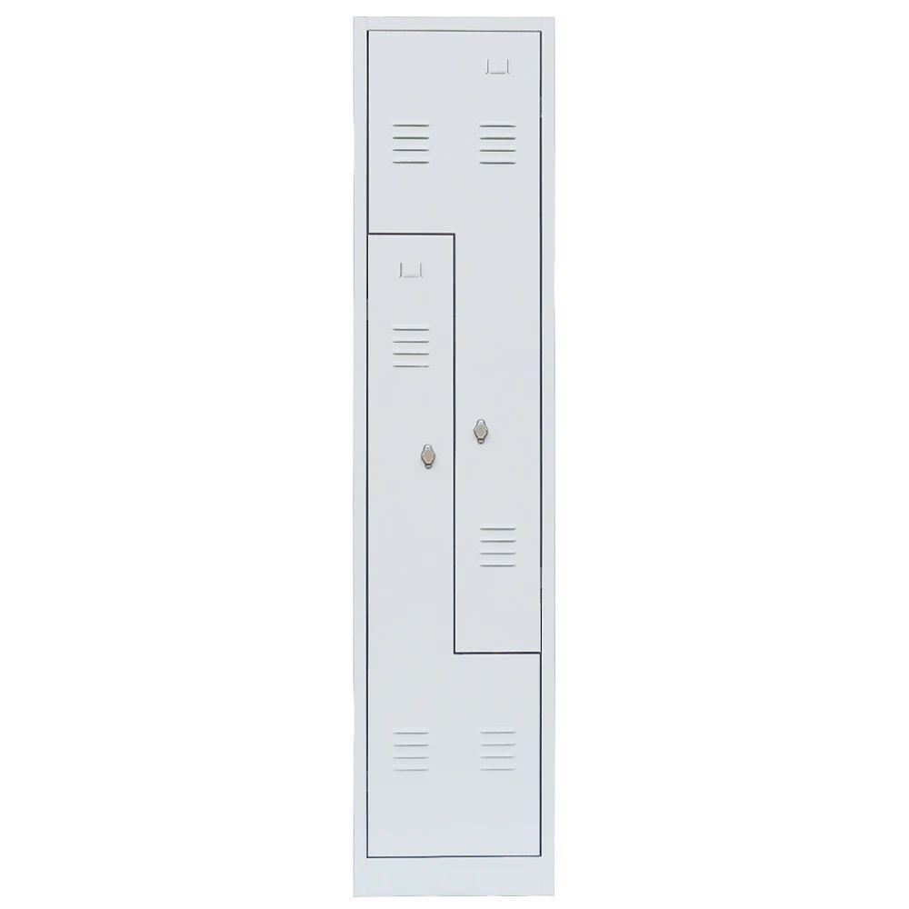 Produktbild Lüllmann® Z-Garderobenschrank, 2 Abteile, 1800 x 415 x 500 mm, signalweiß bild 2