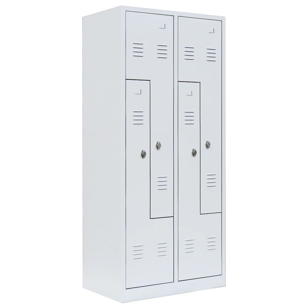 Produktbild Lüllmann Z Garderobenschrank Schliessfachschrank 4 Abteile 1800 x 800 x 500 mm signalweiß