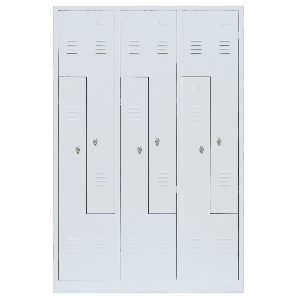 Produktbild Lüllmann® Z-Garderobenschrank, 6 Abteile, 1800 x 1185 x 500 mm, signalweiß bild 2