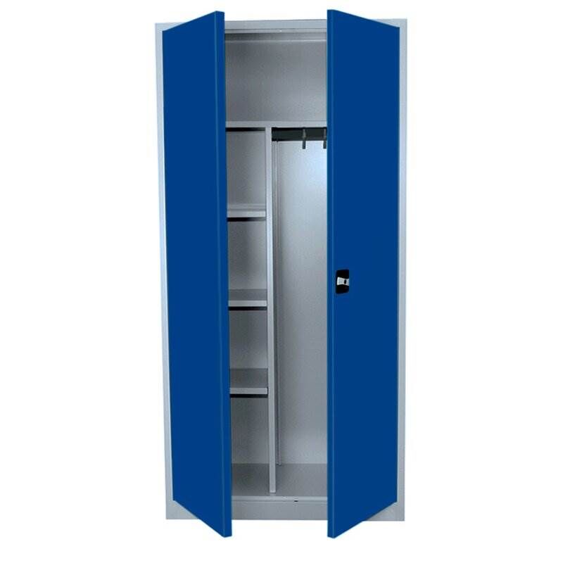 Lüllmann Mehrzweckschrank mit Flügeltüren 1950 x 925 x 422 mm lichtgrau enzianblau Produktbild Lüllmann Mehrzweckschrank mit Flügeltüren 1950 x 925 x 422 mm lichtgrau enzianblau