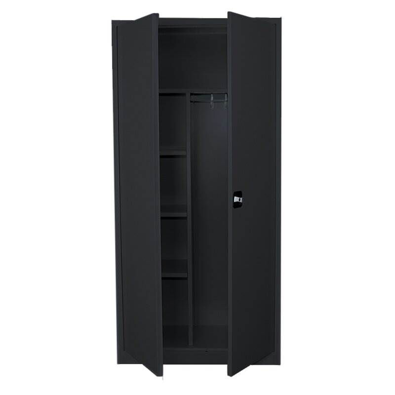 Lüllmann Mehrzweckschrank mit Flügeltüren 1800 x 800 x 383 mm in tief schwarz Produktbild Lüllmann Mehrzweckschrank mit Flügeltüren 1800 x 800 x 383 mm in tief schwarz