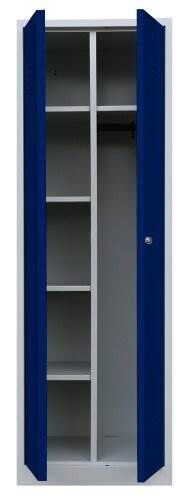 Lüllmann Mehrzweckspind 2 Abteile 1800 x 800 x 500 mm lichtgrau mit enzianblau Lüllmann Mehrzweckspind 2 Abteile 1800 x 800 x 500 mm lichtgrau mit enzianblau