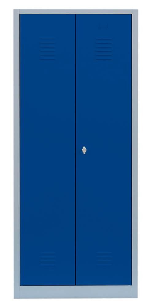 Lüllmann Mehrzweckspind 2 Abteile 1800 x 800 x 500 mm lichtgrau mit enzianblau Lüllmann Mehrzweckspind 2 Abteile 1800 x 800 x 500 mm lichtgrau mit enzianblau