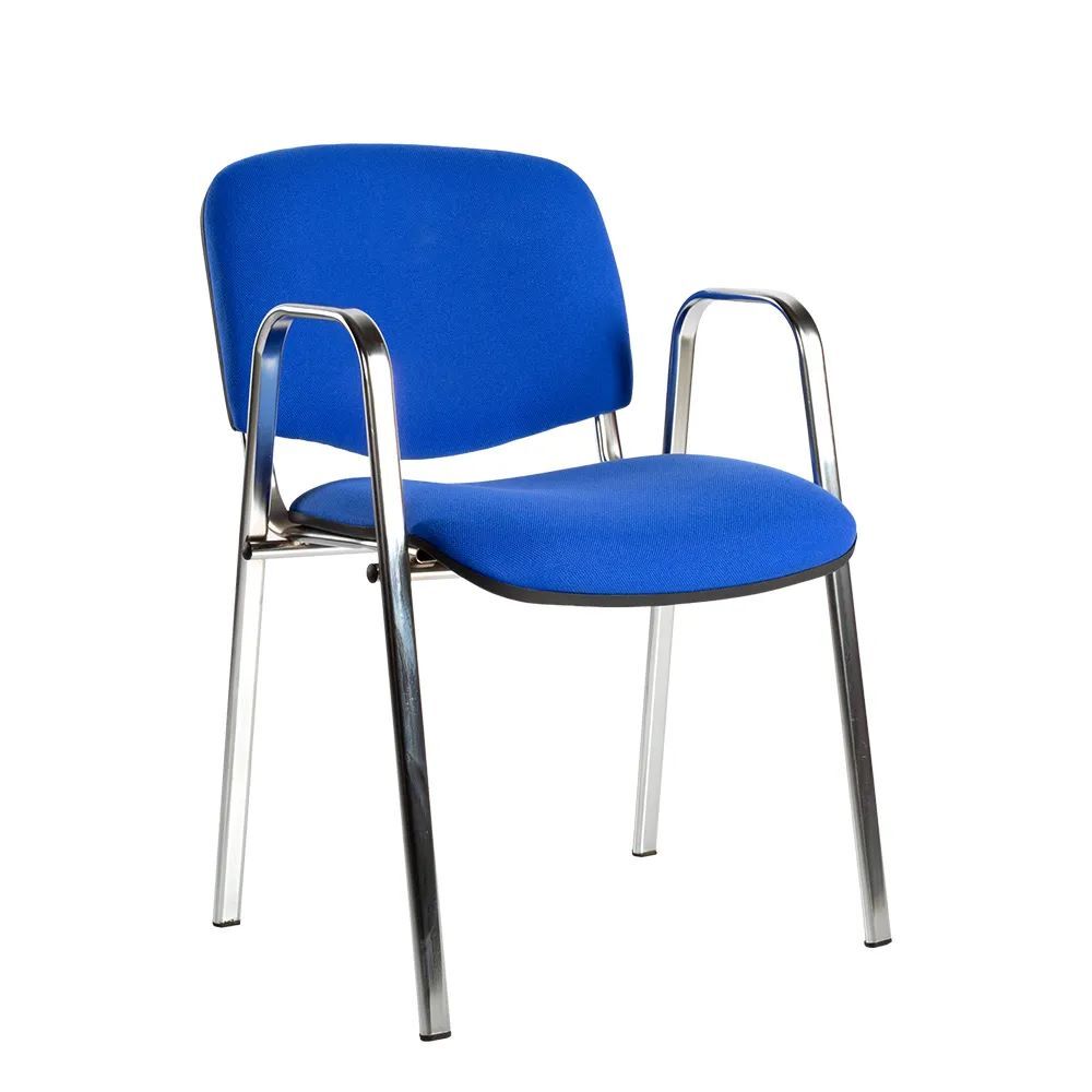 Produktbild Lüllmann Polsterstuhl mit Armlehnen 470/820 x 545 x 425 mm chrom blau