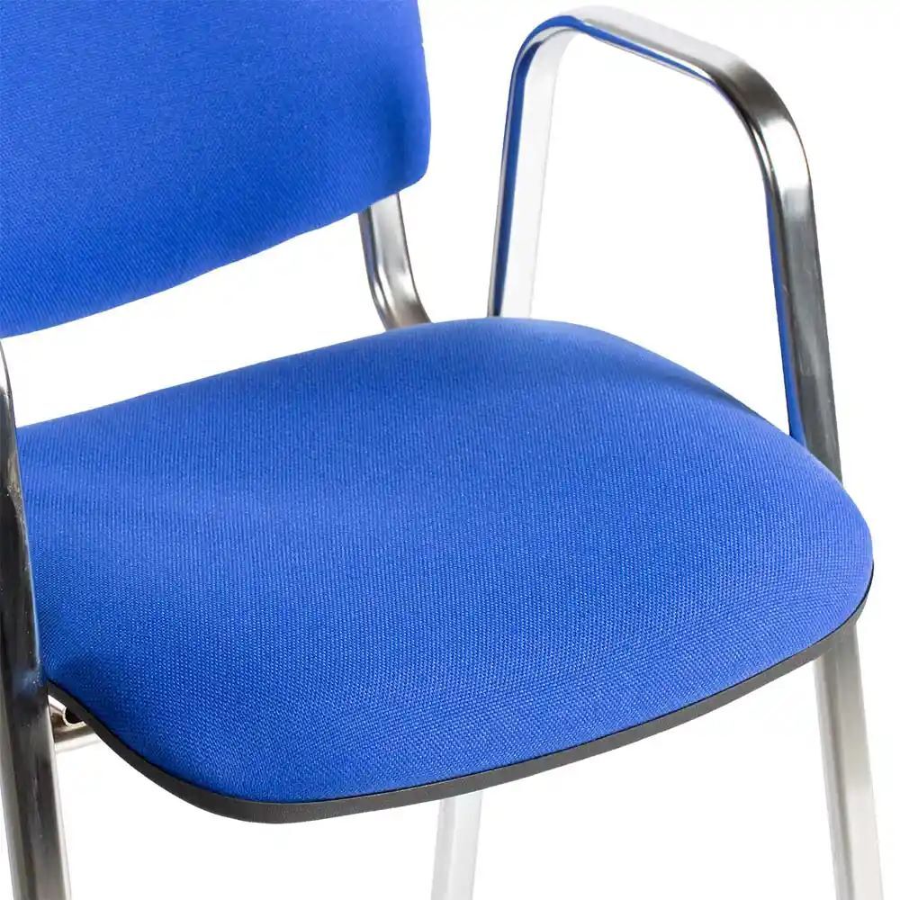 Produktbild Polsterstuhl mit Armlehnen, 470/820 x 545 x 425 mm, chrom/blau bild 2