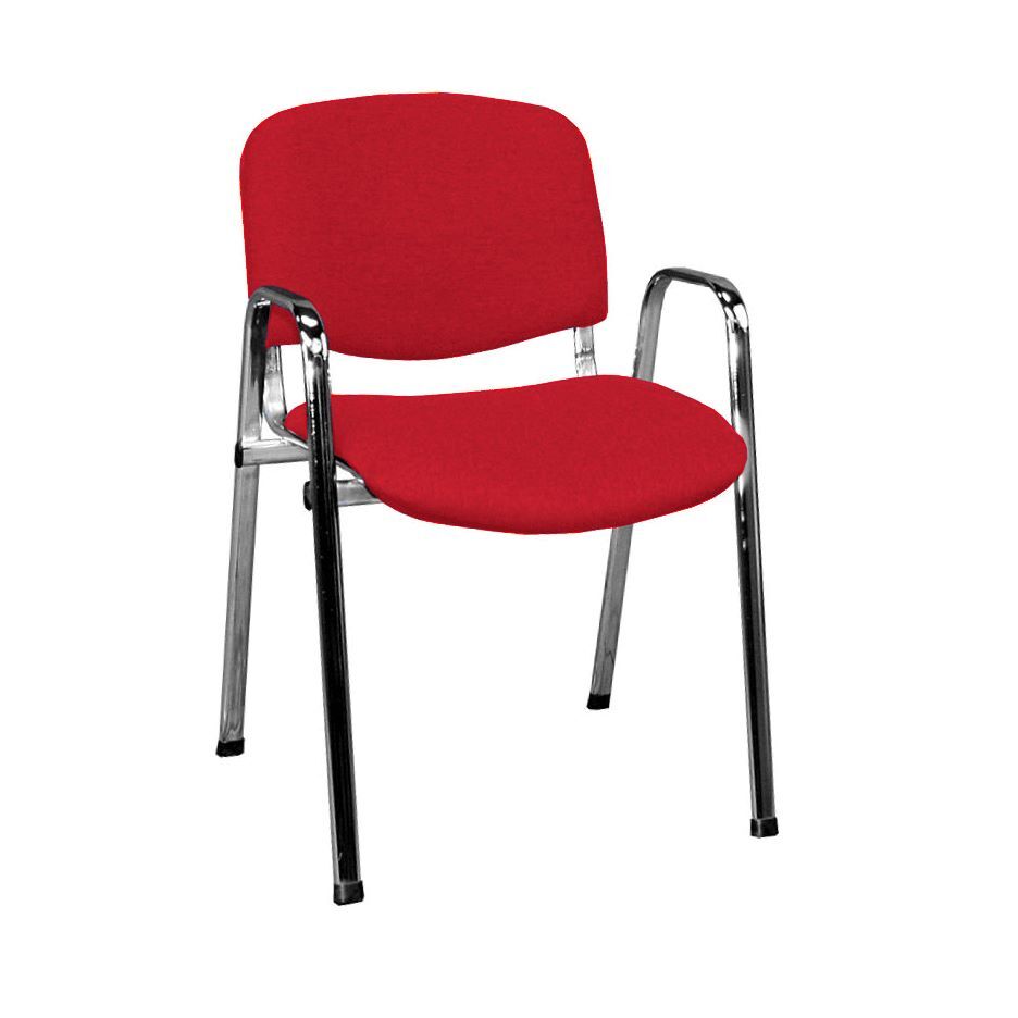 Produktbild Lüllmann Polsterstuhl mit Armlehnen 470/820 x 545 x 425 mm chrom rot