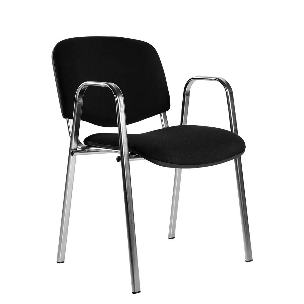 Produktbild Lüllmann Polsterstuhl mit Armlehnen 470/820 x 545 x 425 mm chrom schwarz