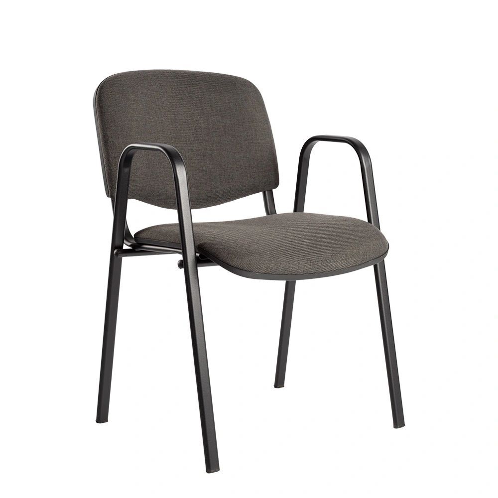 Produktbild Lüllmann Polsterstuhl mit Armlehnen 470/820 x 545 x 425 mm tiefschwarz anthrazit