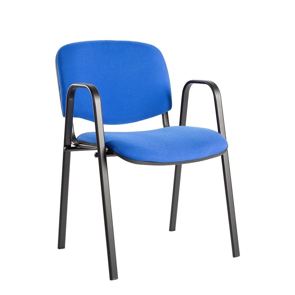 Produktbild Lüllmann Polsterstuhl mit Armlehnen 470/820 x 545 x 425 mm tiefschwarz blau