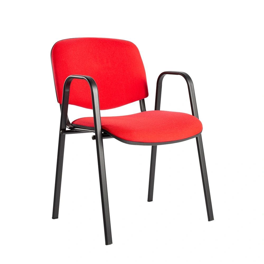 Produktbild Lüllmann Polsterstuhl mit Armlehnen 470/820 x 545 x 425 mm tiefschwarz rot