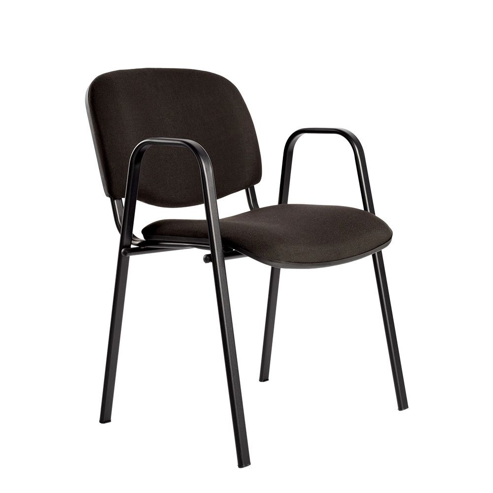 Produktbild Lüllmann Polsterstuhl mit Armlehnen 470/820 x 545 x 425 mm tiefschwarz schwarz
