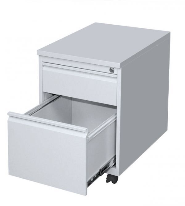 Lüllmann Rollcontainer Frontgriffleiste 2 Schubladen 620 x 460 x 590 mm lichtgrau Produktbild Lüllmann Rollcontainer Frontgriffleiste 2 Schubladen 620 x 460 x 590 mm lichtgrau