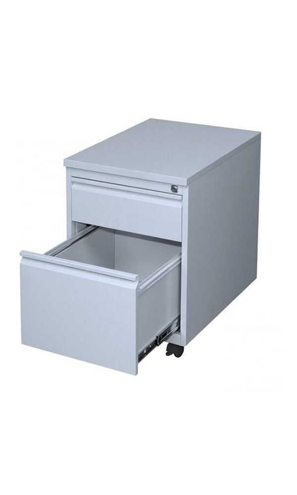 Lüllmann Rollcontainer Frontgriffleiste 2 Schubladen 620 x 460 x 590 mm lichtgrau Produktbild Lüllmann Rollcontainer Frontgriffleiste 2 Schubladen 620 x 460 x 590 mm lichtgrau bild 2