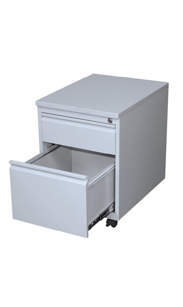 Lüllmann Rollcontainer 2 Schubladen 610 x 460 x 590 mm lichtgrau Produktbild Lüllmann Rollcontainer 2 Schubladen 610 x 460 x 590 mm lichtgrau bild 2