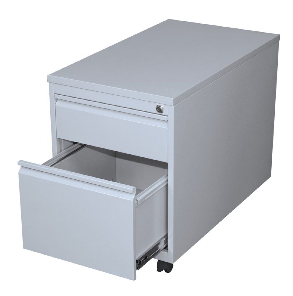 Lüllmann Rollcontainer Frontgriffleiste 2 Schubladen 610 x 460 x 790 mm lichtgrau Produktbild Lüllmann Rollcontainer Frontgriffleiste 2 Schubladen 610 x 460 x 790 mm lichtgrau