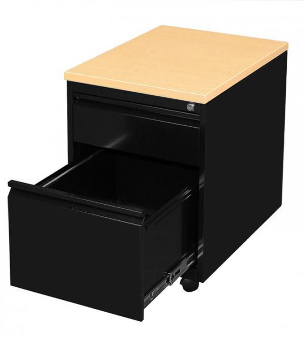 Lüllmann Rollcontainer 2 Schubladen 620 x 460 x 590 mm tiefschwarz ahorn Produktbild Lüllmann Rollcontainer 2 Schubladen 620 x 460 x 590 mm tiefschwarz ahorn