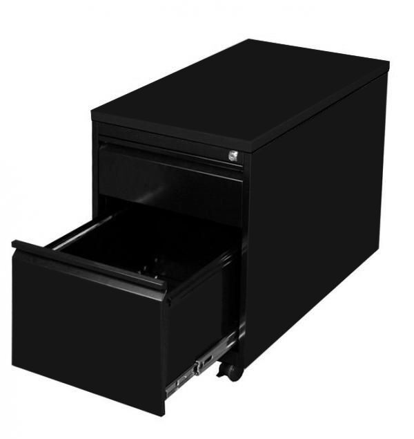 Lüllmann Rollcontainer 2 Schubladen 610 x 460 x 590 mm tiefschwarz Produktbild Lüllmann Rollcontainer 2 Schubladen 610 x 460 x 590 mm tiefschwarz