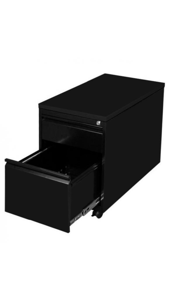 Lüllmann Rollcontainer 2 Schubladen 610 x 460 x 590 mm tiefschwarz Produktbild Lüllmann Rollcontainer 2 Schubladen 610 x 460 x 590 mm tiefschwarz bild 2