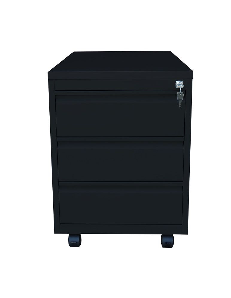 Lüllmann Rollcontainer 3 Schubladen 610 x 460 x 590 mm tiefschwarz Produktbild Lüllmann Rollcontainer 3 Schubladen 610 x 460 x 590 mm tiefschwarz