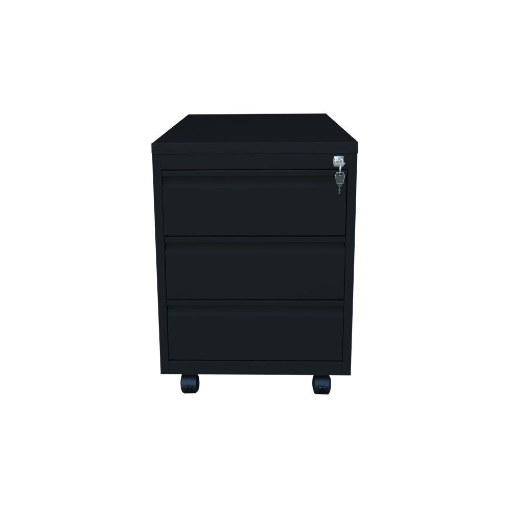 Lüllmann Rollcontainer 3 Schubladen 610 x 460 x 790 mm tiefschwarz Produktbild Lüllmann Rollcontainer 3 Schubladen 610 x 460 x 790 mm tiefschwarz