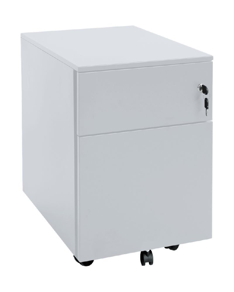 Lüllmann Rollcontainer 2 Schubladen mit Stifteschale 550 x 400 x 590 mm lichtgrau Produktbild Lüllmann Rollcontainer 2 Schubladen mit Stifteschale 550 x 400 x 590 mm lichtgrau