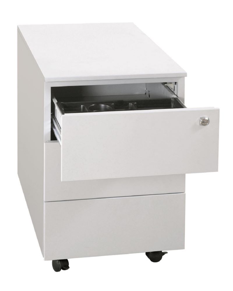 Lüllmann Rollcontainer 3 Schubladen mit Stifteschale 550 x 400 x 590 mm lichtgrau Produktbild Lüllmann Rollcontainer 3 Schubladen mit Stifteschale 550 x 400 x 590 mm lichtgrau