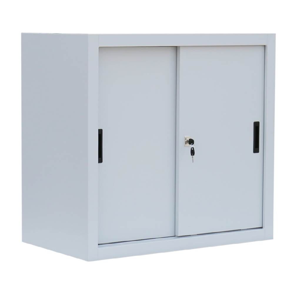 Lüllmann Schiebetürenschrank mit 1 Fachboden 750 x 800 x 450 mm in lichtgrau Produktbild Lüllmann Schiebetürenschrank mit 1 Fachboden 750 x 800 x 450 mm in lichtgrau