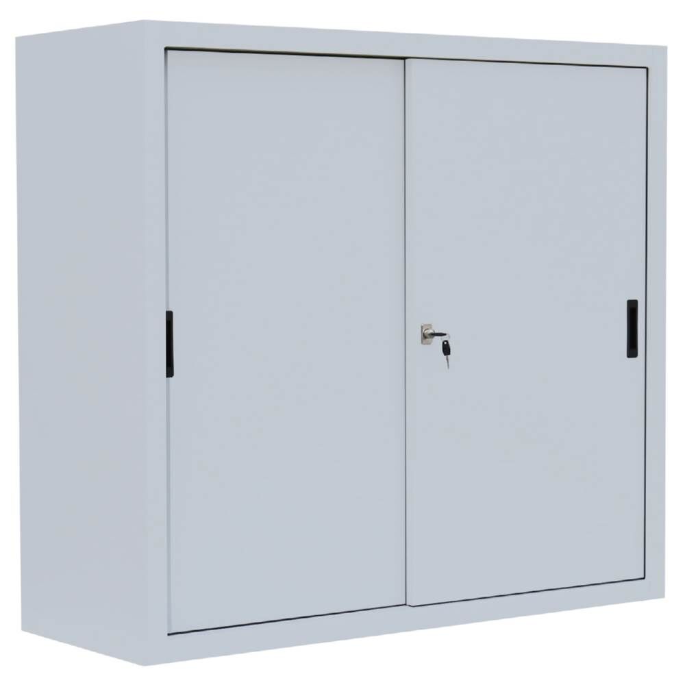 Lüllmann Schiebetürenschrank mit 2 Fachböden 1090 x 1200 x 450 mm in lichtgrau Produktbild Lüllmann Schiebetürenschrank mit 2 Fachböden 1090 x 1200 x 450 mm in lichtgrau