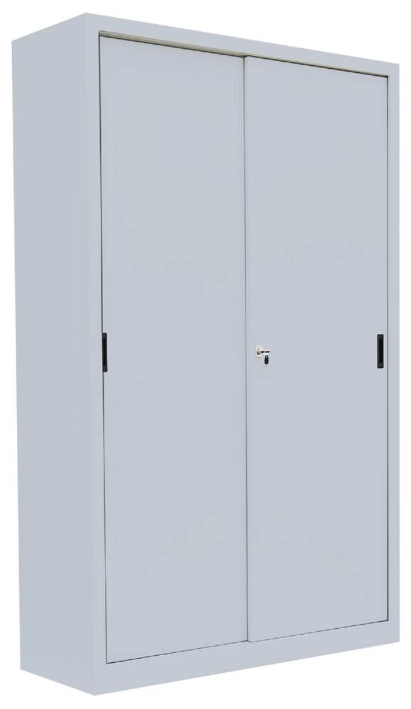 Lüllmann Schiebetürenschrank mit 4 Fachböden 1950 x 1200 x 450 mm in lichtgrau Produktbild Lüllmann Schiebetürenschrank mit 4 Fachböden 1950 x 1200 x 450 mm in lichtgrau