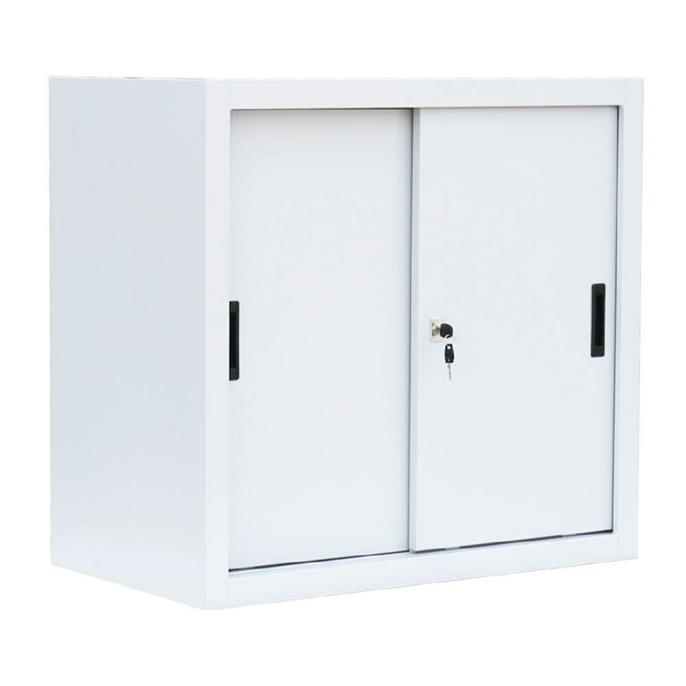 Lüllmann Schiebetürenschrank mit 1 Fachboden 750 x 800 x 450 mm in signalweiß Produktbild Lüllmann Schiebetürenschrank mit 1 Fachboden 750 x 800 x 450 mm in signalweiß