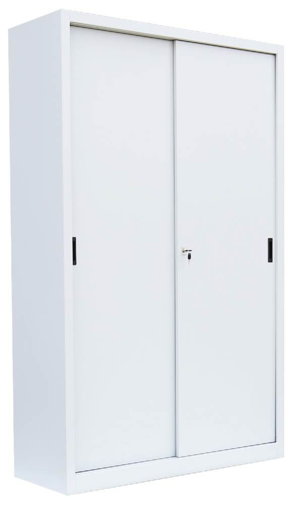 Lüllmann Schiebetürenschrank mit 4 Fachböden 1950 x 1200 x 450 mm in signalweiß Produktbild Lüllmann Schiebetürenschrank mit 4 Fachböden 1950 x 1200 x 450 mm in signalweiß