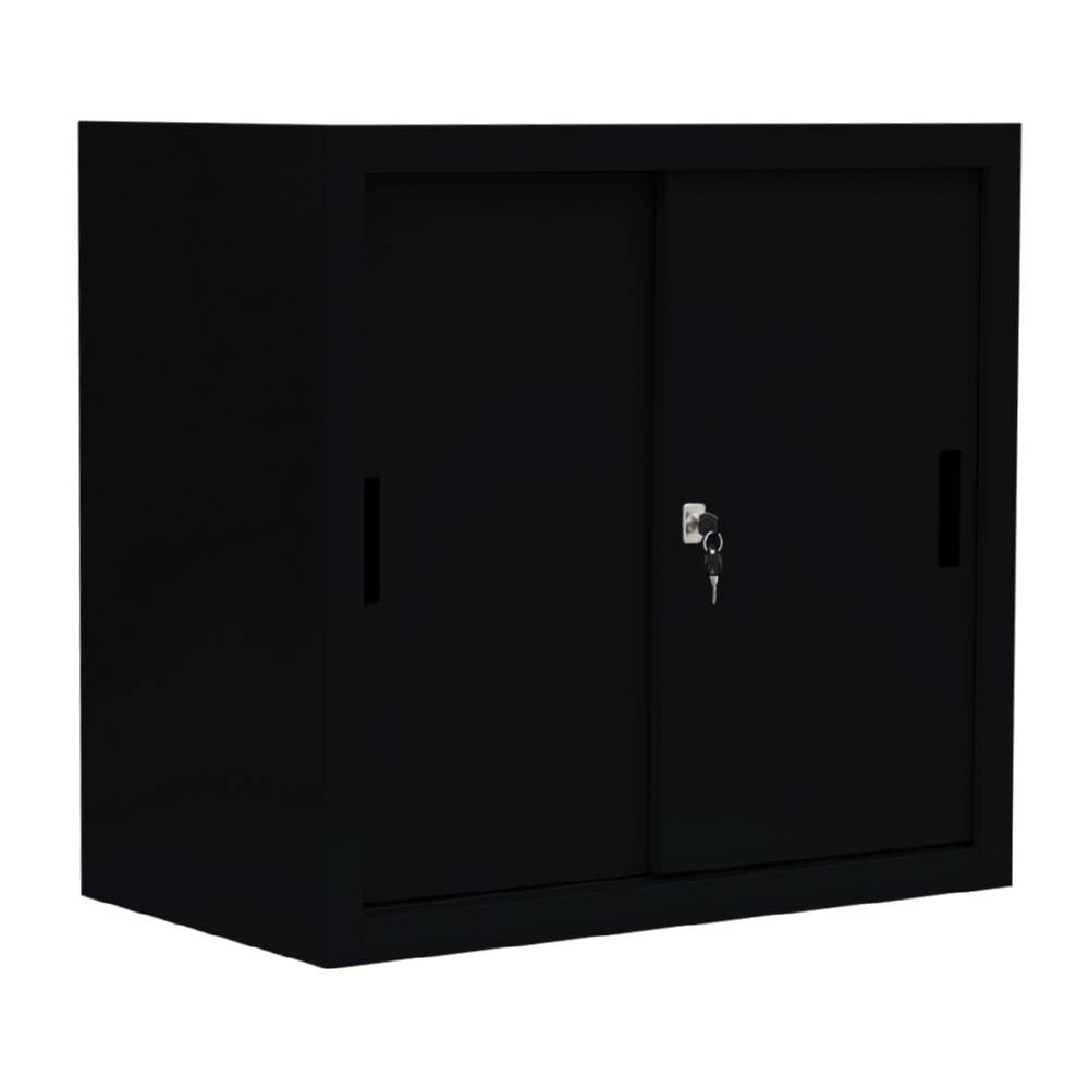 Lüllmann Schiebetürenschrank mit 1 Fachboden 750 x 800 x 450 mm in tief schwarz Produktbild Lüllmann Schiebetürenschrank mit 1 Fachboden 750 x 800 x 450 mm in tief schwarz