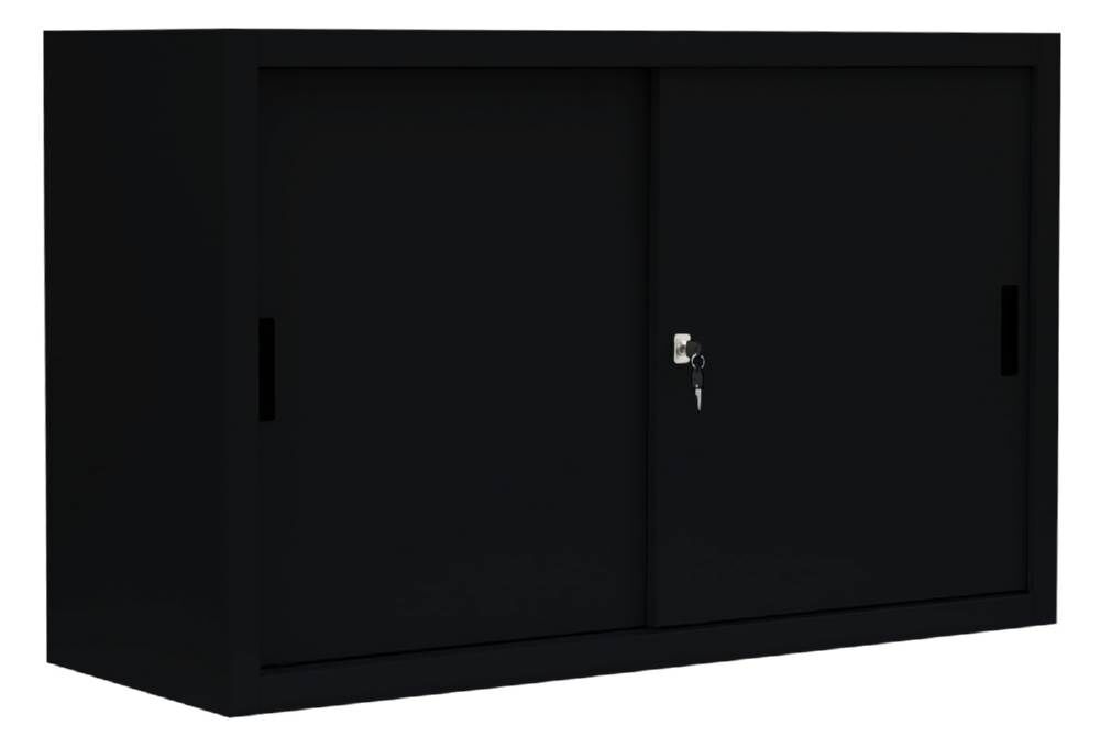 Lüllmann Schiebetürenschrank mit 1 Fachböden 750 x 1200 x 450 mm in tief schwarz Produktbild Lüllmann Schiebetürenschrank mit 1 Fachböden 750 x 1200 x 450 mm in tief schwarz