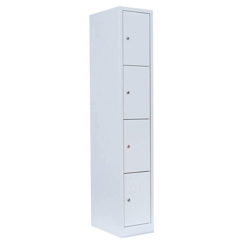Lüllmann Schließfachschrank 1 Abteil 4 Fächer 1800 x 315 x 500 mm in lichtgrau Produktbild Lüllmann Schließfachschrank 1 Abteil 4 Fächer 1800 x 315 x 500 mm in lichtgrau