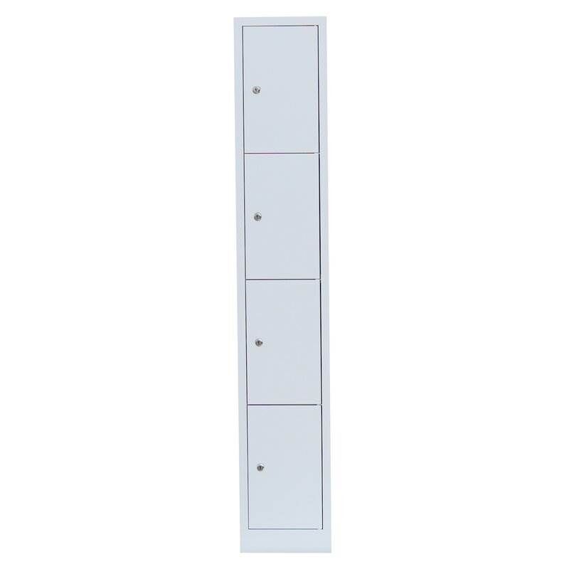 Lüllmann Schließfachschrank 1 Abteil 4 Fächer 1800 x 315 x 500 mm in lichtgrau Produktbild Lüllmann Schließfachschrank 1 Abteil 4 Fächer 1800 x 315 x 500 mm in lichtgrau bild 2
