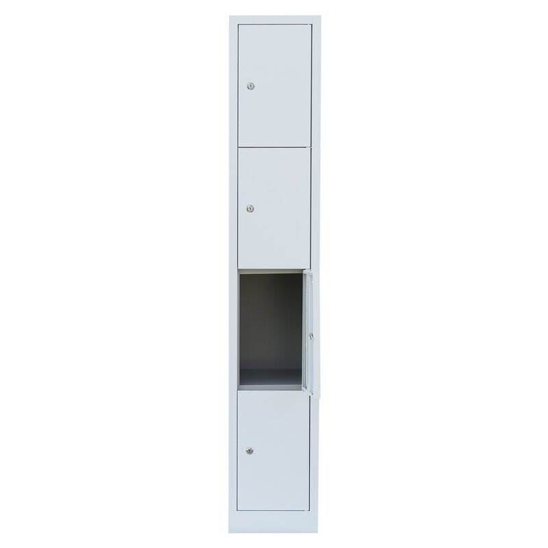 Lüllmann Schließfachschrank 1 Abteil 4 Fächer 1800 x 315 x 500 mm in lichtgrau Produktbild Lüllmann Schließfachschrank 1 Abteil 4 Fächer 1800 x 315 x 500 mm in lichtgrau bild 3