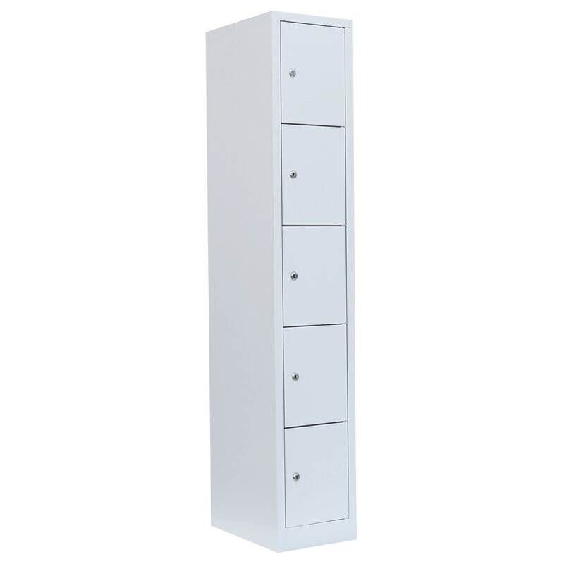 Lüllmann Schließfachschrank 1 Abteil 5 Fächer 1800 x 315 x 500 mm in lichtgrau Produktbild Lüllmann Schließfachschrank 1 Abteil 5 Fächer 1800 x 315 x 500 mm in lichtgrau