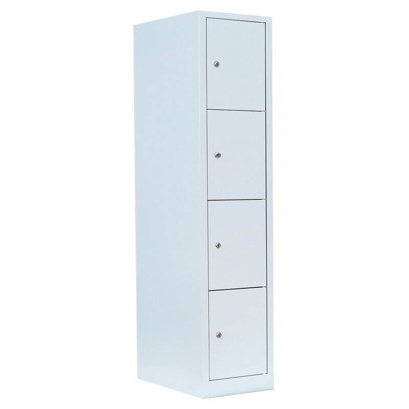 Lüllmann Schließfachschrank 1 Abteil 4 Fächer 1800 x 415 x 500 mm in lichtgrau Produktbild Lüllmann Schließfachschrank 1 Abteil 4 Fächer 1800 x 415 x 500 mm in lichtgrau