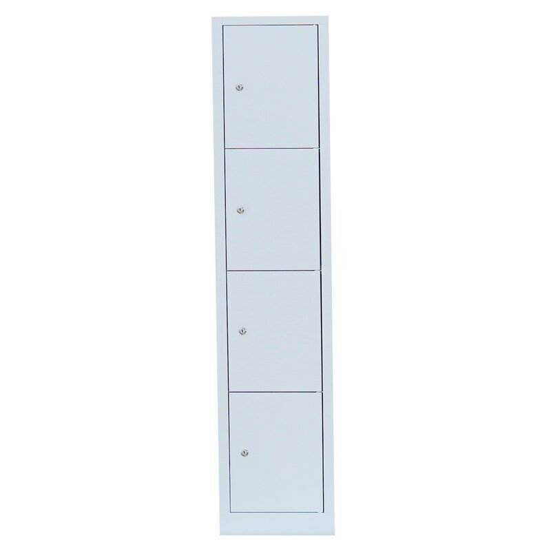 Lüllmann Schließfachschrank 1 Abteil 4 Fächer 1800 x 415 x 500 mm in lichtgrau Produktbild Lüllmann Schließfachschrank 1 Abteil 4 Fächer 1800 x 415 x 500 mm in lichtgrau bild 2