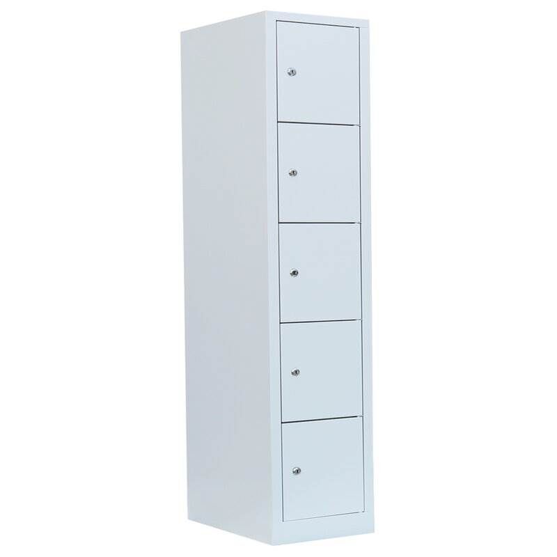Lüllmann Schließfachschrank 1 Abteil 5 Fächer 1800 x 415 x 500 mm in lichtgrau Produktbild Lüllmann Schließfachschrank 1 Abteil 5 Fächer 1800 x 415 x 500 mm in lichtgrau