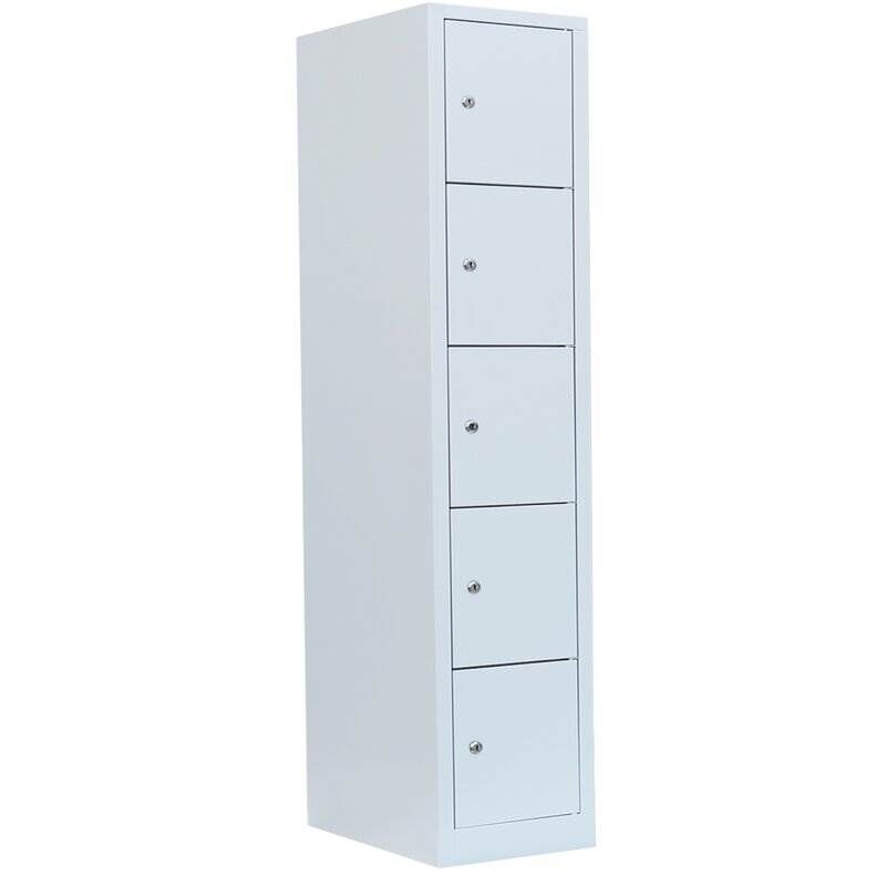 Lüllmann XL Schließfachschrank 1 Abteil 5 Fächer 1900 x 415 x 450 mm in lichtgrau Produktbild Lüllmann XL Schließfachschrank 1 Abteil 5 Fächer 1900 x 415 x 450 mm in lichtgrau