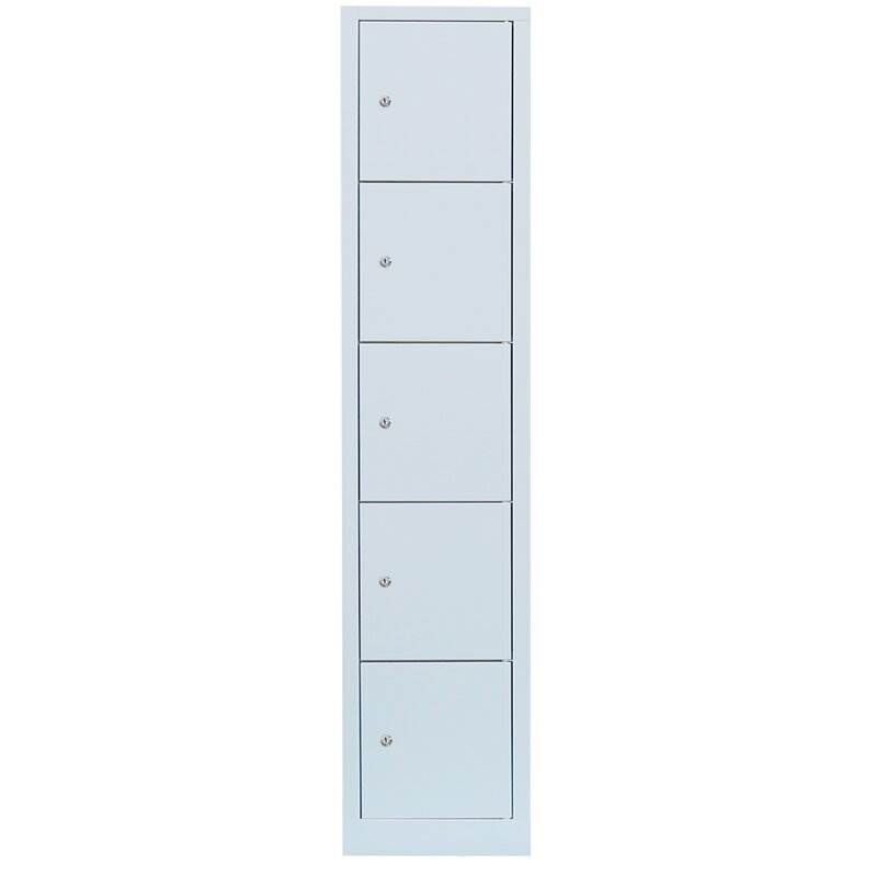 Lüllmann XL Schließfachschrank 5 Fächer 1900 x 415 x 450 mm lichtgrau Produktbild Lüllmann XL Schließfachschrank 5 Fächer 1900 x 415 x 450 mm lichtgrau