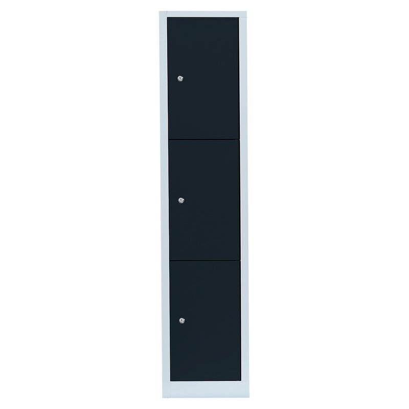 Lüllmann Schließfachschrank 1 Abteil 3 Fächer 1800 x 415 x 500 mm lichtgrau anthrazit Produktbild Lüllmann Schließfachschrank 1 Abteil 3 Fächer 1800 x 415 x 500 mm lichtgrau anthrazit bild 2