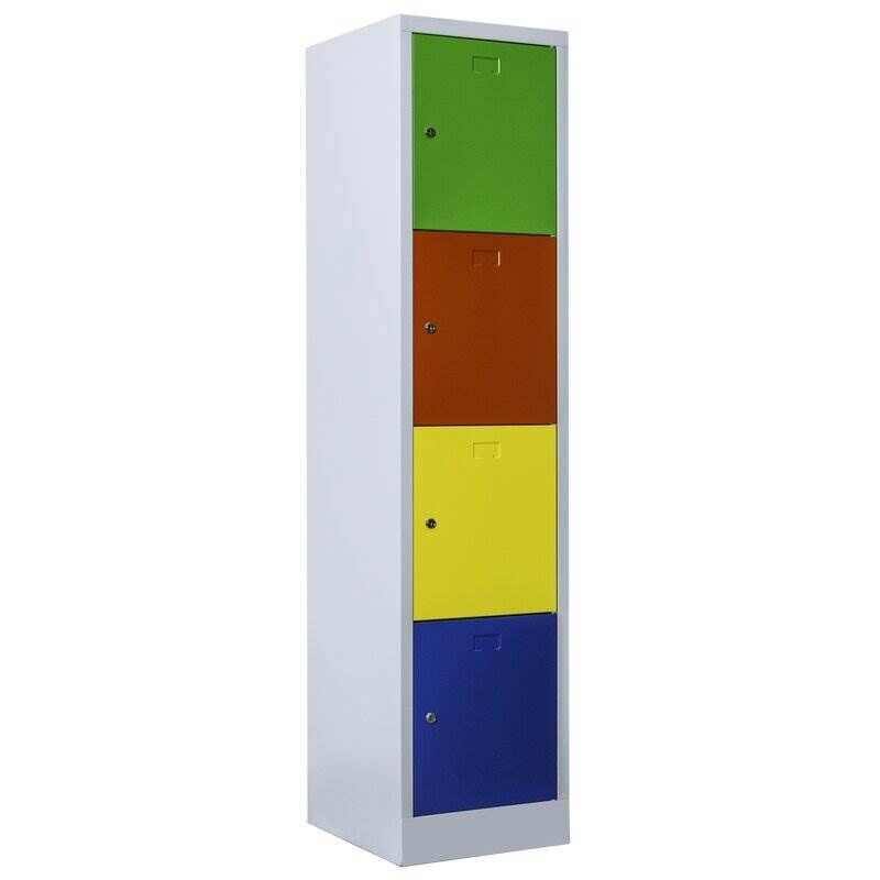 Lüllmann Schließfachschrank 1 Abteil 4 Fächer 1800 x 415 x 500 mm in bunt Produktbild Lüllmann Schließfachschrank 1 Abteil 4 Fächer 1800 x 415 x 500 mm in bunt