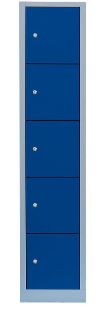 Lüllmann XL Schließfachschrank 5 Fächer 1900 x 415 x 450 mm lichtgrau enzian Produktbild Lüllmann XL Schließfachschrank 5 Fächer 1900 x 415 x 450 mm lichtgrau enzian